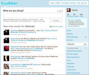 Esimerkkihaku hashtagilla #helsinki