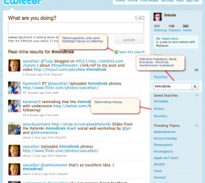 Twitter-haku #mindtrek -tagilla